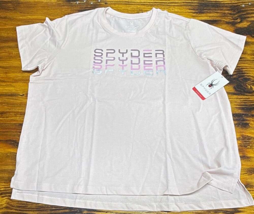 Spyder Graphic Short Sleeve T-Shirt Size 1X Pink
